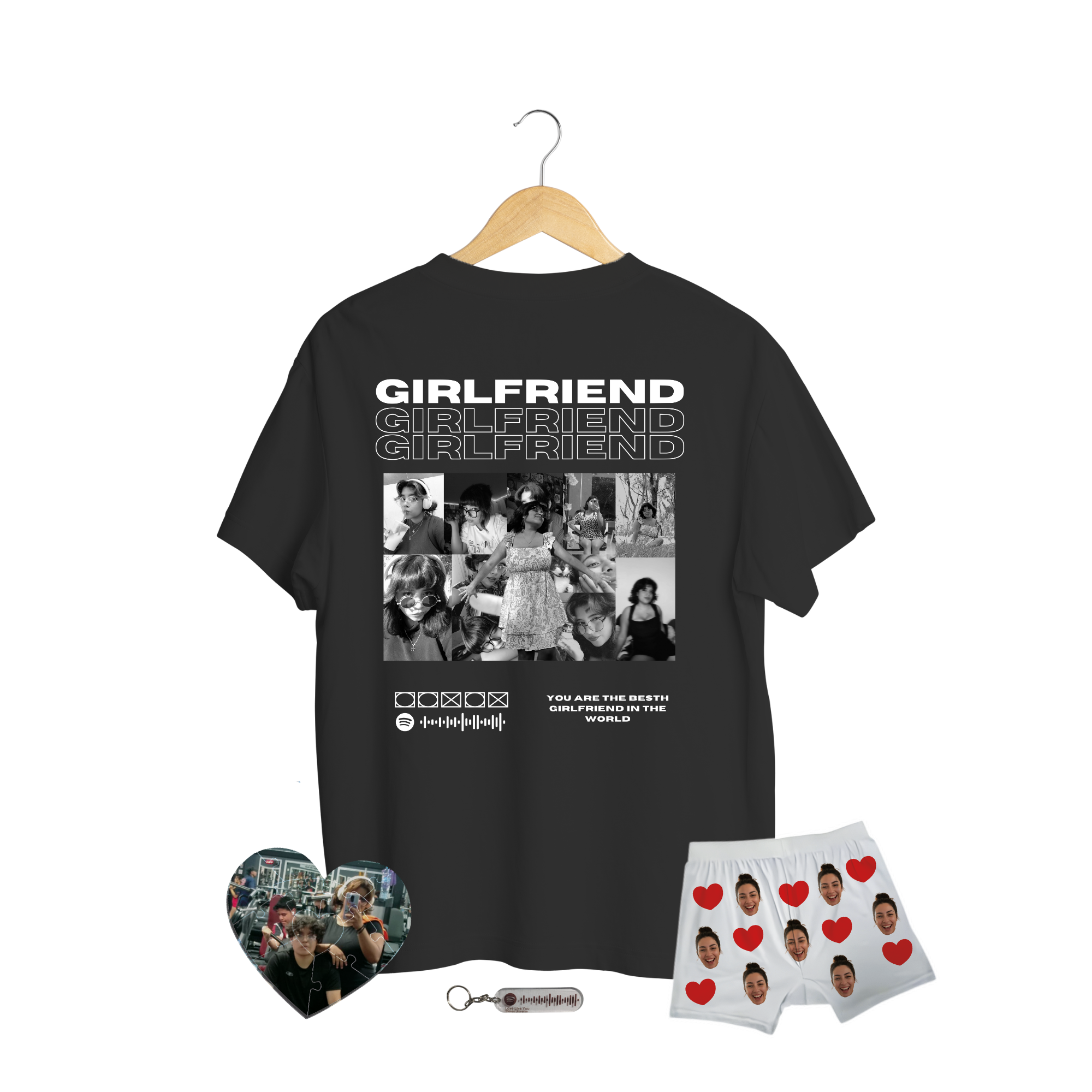 Kit Obsesión: Playera + Boxer + Rompecabezas + Llavero