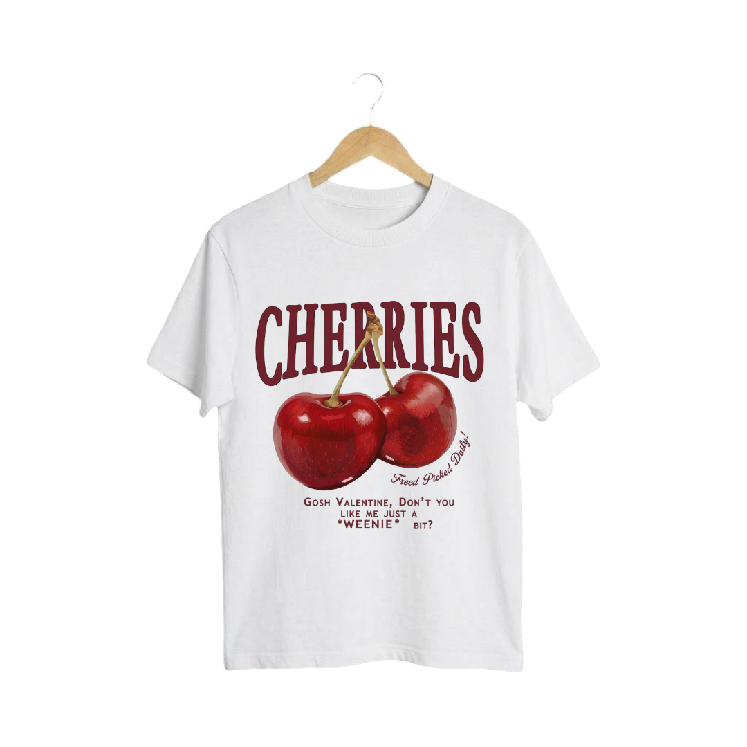 Playera Cherries - Camiseta Art Series - 100% Algodón Premium
