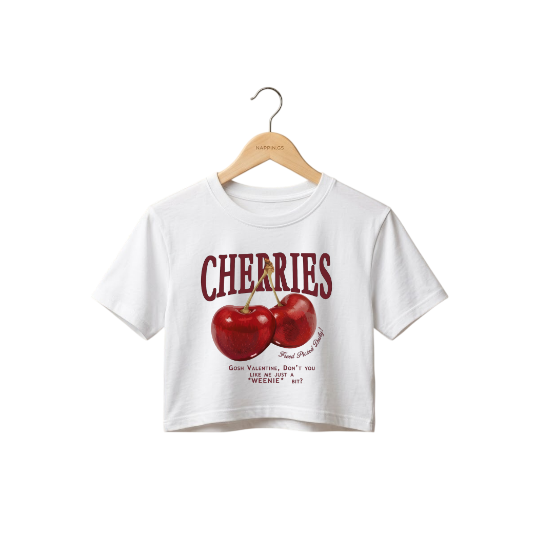 Playera Cherries - Camiseta Art Series - 100% Algodón Premium