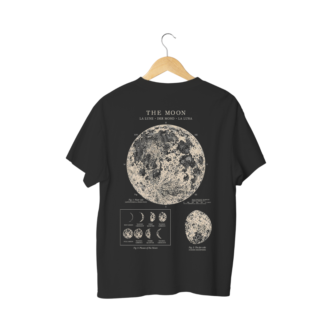 Playera The Moon Lunar Phases - Camiseta Art Series - 100% Algodón Premium